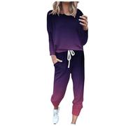 Survêtement Femme Ensemble de Sport 2 pièces Ensembles de Sweatshirt + Pantalon Casual Pyjama D'Intérieur Jogging Pullover Outwear Tenue Yoga Sportswear