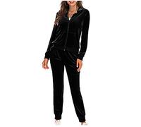Survêtement Femme Ensembles Velours Sportswear Sweat Zippé à Capuche Pantalon 2 Pièce Jogging Suit Sport Pyjama Décontracté Tenue de Sport Ensemble Jogging Femme Ensemble de SurvêTement