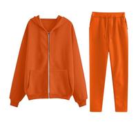 Survetement Femmes Ensemble De Jogging 2 PièCes Manche Longue Sweat à Capuche Pantalon Avec Poches Cordon De Serrage Loungewear DéContracté Confortable Streetwear Hiver Chaud VêTements De Fitness