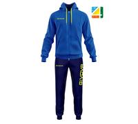 Givova King Cotone Terry Poker Tracksuit Bleu,Noir 3XL Homme