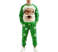 Survetement Homme De NoëL,Suits pour Hommes - Ensemble Casual avec Design Humoristique sur l'hiver Parfait pour fêtes et détente Confort et Style Quotidien (Green, XL)