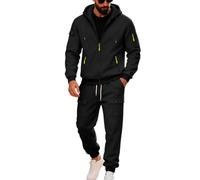 Survetement Homme Ensemble Jogging Homme Elastique Polaire Activewear Thermique Training Tenue D'intérieur Chic Fitness Oversize Longueur Complet Legging Sweatpants Vetement 11#Noir XXL