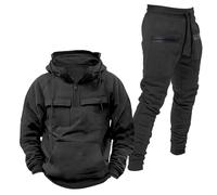 Survêtement Homme Ensemble, Sweat À Capuche, À Manches Longues Et Pantalon Décontracté Col Rond Zippé Exquis Travailler Vêtements De Sport avec Poches Élastiquée De Sport 2 Pièces Grande Taille S-6xl