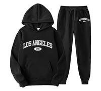 Survetement Homme Ensemble Training Complet Ensemble Hoodie, avec Poche Kangourou Cordon Serrage À Taille Grandes Ample Pantalons Couleur Unie Gym Sportswear De Couple Tous Les Jours Mi Saison