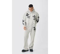 Survêtement oversize à imprimé squelette homme - gris - M, gris