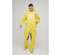 Survêtement oversize zippé à imprimé ours en peluche homme - jaune - L, jaune