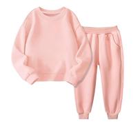 Survêtement pour Enfant garçon et Fille col Rond Haut et Pantalon avec Poche Sportswear Automne Hiver Vêtement Confortable à Motif Lettre Graphique Ensemble Veste Polaire pour bébé
