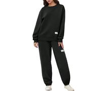 Survêtement pour femme - Ensemble complet léger à motif gaufré - Ensemble printemps - Pull à manches longues et pantalon de coupe régulière - Tenue décontractée - Tenue de détente respirante - Tenue