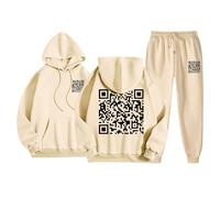 Survêtement pour femme, Funny Fu Qr Code Fuck-You - Sweat à capuche amusant avec capuche et pantalon de jogging - T-shirt de message humoristique tendance Y2K - Pour adolescentes et filles - Code Qr
