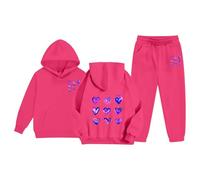 Survêtement pour Fille 2 Pièces Ensemble Unisexe L’Hiver Sweats À Capuche Jogging Rétro Sweat À Capuche avec Pantalon De Sport Tenue De Running Décontract Rentrée Scolaire