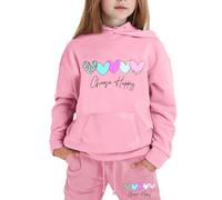 Survêtement pour Filles Costumes Fille Mode Ensemble de Jogging Enfant Automne et Hiver Costume Joggers Sweat Capuche Legging Sport Cadeau 7-16 Ans