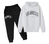 Survêtement pour filles Ensemble de sport fille Ensembles Enfant Unisex Jogging d'Entraînement Décontracté Pantalon et Haut Sweats Capuch Cadeau Ado 3-14 Ans