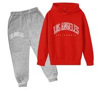 Survêtement pour Filles T-Shirt et Cordon Pantalon Sweat-Shirt Encapuchonné Pull Vêtements Mode Ados Sport d'Entraînement Décontracté Imprimer Toison Vêtement d'automne Printemps