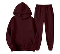 Survêtement pour homme avec pull surdimensionné - Ensemble 2 pièces composé d'un sweat-shirt et d'un pantalon de jogging - Survêtement décontracté pour un maximum de confort, Style_q12 Bordeaux, M