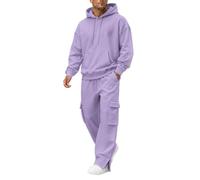 Survêtement pour homme avec sweat à capuche et pantalon de jogging | Ensemble de survêtement tendance 2 pièces avec pull et pantalon de survêtement cargo avec poches pour l'automne et l'hiver