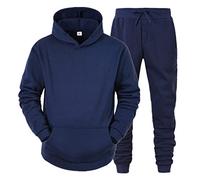 Survêtement pour homme en coton - Coupe ajustée - Pull à capuche - Pantalon de jogging avec poches - Survêtement de loisirs - Survêtement de maison - Course à pied - Fitness - Survêtement de sport