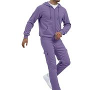 Survêtement pour homme - Survêtement de sport pour homme - Couleur unie - Chaud - Sweat à capuche - Pantalon de jogging - 2 pièces - Hip Hop - Combinaison de fitness - Coupe ample - Survêtement de