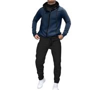 Survêtement pour homme UK Sweat à capuche et pantalon de jogging avec cordon de serrage pour homme Ensemble complet veste à capuche à manches longues et pantalon de jogging Ensemble 2 pièces léger