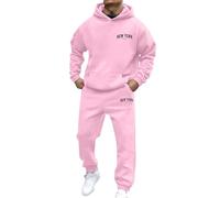Survêtement Y2K pour homme - En coton chaud - Avec poches et capuche - Couleur unie - Respirant - Avec cordon de serrage - Coupe aérée et confortable - Tenue de loisirs - Survêtement de football baggy