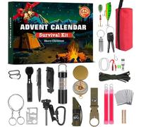 Survival Kit Christmas Advent Calendar 2025 for Adults, 24 Day Christmas Countdown with Outdoor Tools, Emergency Gear Tools and Xmas Surprise Gift Box for Men Adventure Lovers