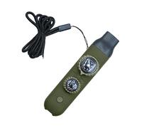Survival Whistle - Outil de sécurité 7 en 1 pour les aventures extérieures | Multi-Function Camping Whistle with Led Light Compass Thermometer Storage Compartment for Hiking Running Boating, 12 x 2,6