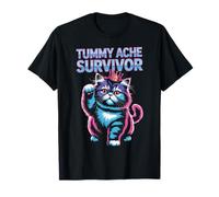 Survivant aux maux de Ventre, drôle de Chat Meme et Dicton | Mal au Ventre T-Shirt