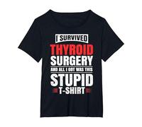 Survivant de la Chirurgie de la thyroïde - Rétablissement - Humour Patient T-Shirt, Femme Grandes Tailles, Noir, 6X
