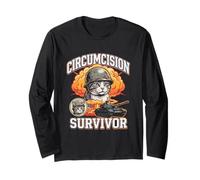 Survivant de la circoncision Chat drôle étrange spécifique Chat Meme Chats Manche Longue