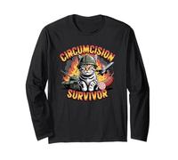 Survivant de la circoncision drôle étrange chat meme Manche Longue
