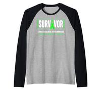 Survivant de la maladie de Lyme - Ruban Vert Sensibilisation à la maladie de Lyme Manche Raglan
