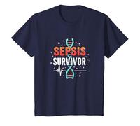 Survivant de la Sensibilisation à la septicémie - Inspirer la récupération médicale T-Shirt, Enfant, Bleu Marine, 12 Ans