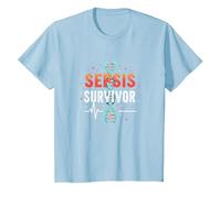 Survivant de la Sensibilisation à la septicémie - Inspirer la récupération médicale T-Shirt, Enfant, Bleu Céleste, 4 Ans