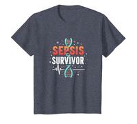 Survivant de la Sensibilisation à la septicémie - Inspirer la récupération médicale T-Shirt, Enfant, Bleu Chiné, 10 Ans