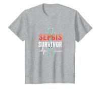Survivant de la Sensibilisation à la septicémie - Inspirer la récupération médicale T-Shirt, Enfant, Gris Chiné, 2 Ans