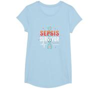 Survivant de la Sensibilisation à la septicémie - Inspirer la récupération médicale T-Shirt, Fille, Bleu Céleste, M