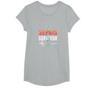 Survivant de la Sensibilisation à la septicémie - Inspirer la récupération médicale T-Shirt, Fille, Gris Chiné, L