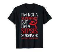Survivant de septicémie - Intoxication Sanguine - Sensibilisation à la septicémie T-Shirt Graphique avec Valeur, Homme, Noir, XL