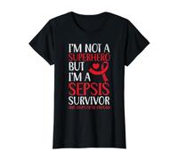 Survivant de septicémie - Intoxication Sanguine - Sensibilisation à la septicémie T-Shirt Graphique avec Valeur, Femme, Noir, XL