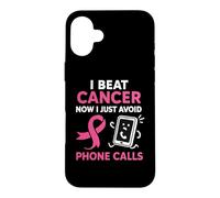 Survivant du Cancer du Sein drôle Ruban Rose Guerrier Antisocial Coque pour iPhone 16 Plus