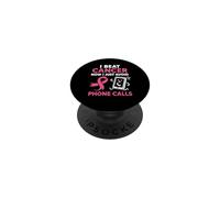 Survivant du Cancer du Sein drôle Ruban Rose Guerrier Antisocial PopSockets PopGrip Adhésif