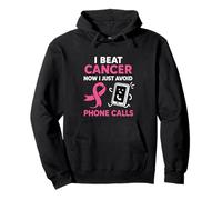 Survivant du Cancer du Sein drôle Ruban Rose Guerrier Antisocial Sweat à Capuche