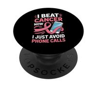 Survivant du Cancer du Sein Ruban Rose Antisocial introverti PopSockets PopGrip Adhésif