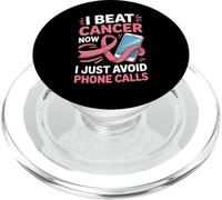 Survivant du Cancer du Sein Ruban Rose Antisocial introverti PopSockets PopGrip pour MagSafe