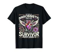 Survivant du ruban violet du mois de sensibilisation à la violence narcissique T-Shirt