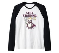 Survivant Panda Toujours Debout pour la Sensibilisation au Cancer du Sein Manche Raglan