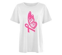 Survivante Cancer Femme Pensée Positive Ruban Femmes Inspirants Contre Ajustées Manches Courtes Cadeau Sœur Espoir Femmess T-Shirt Unisexe Sensibilisation Awareness pour Soutien Survivantes