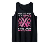 Survivante du Cancer du Sein, Ruban Pink, grâce, Dieu, Prise Débardeur
