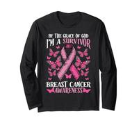 Survivante du Cancer du Sein, Ruban Pink, grâce, Dieu, Prise Manche Longue