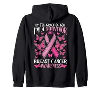 Survivante du Cancer du Sein, Ruban Pink, grâce, Dieu, Prise Sweat à Capuche