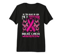 Survivante du Cancer du Sein Ruban Pink Grâce T-Shirt Haut de Gamme